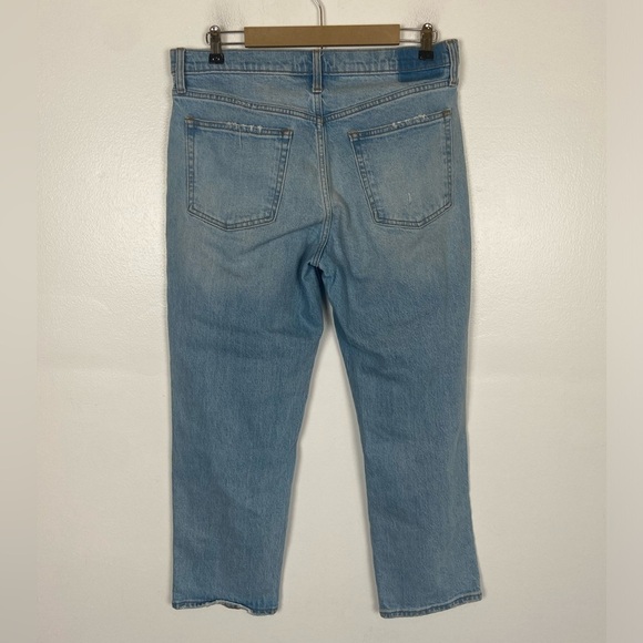 Abercrombie & Fitch The Boyfriend Mid Rise Jeans Sz 31/12 Distressed Light Wash - Picture 2 of 12